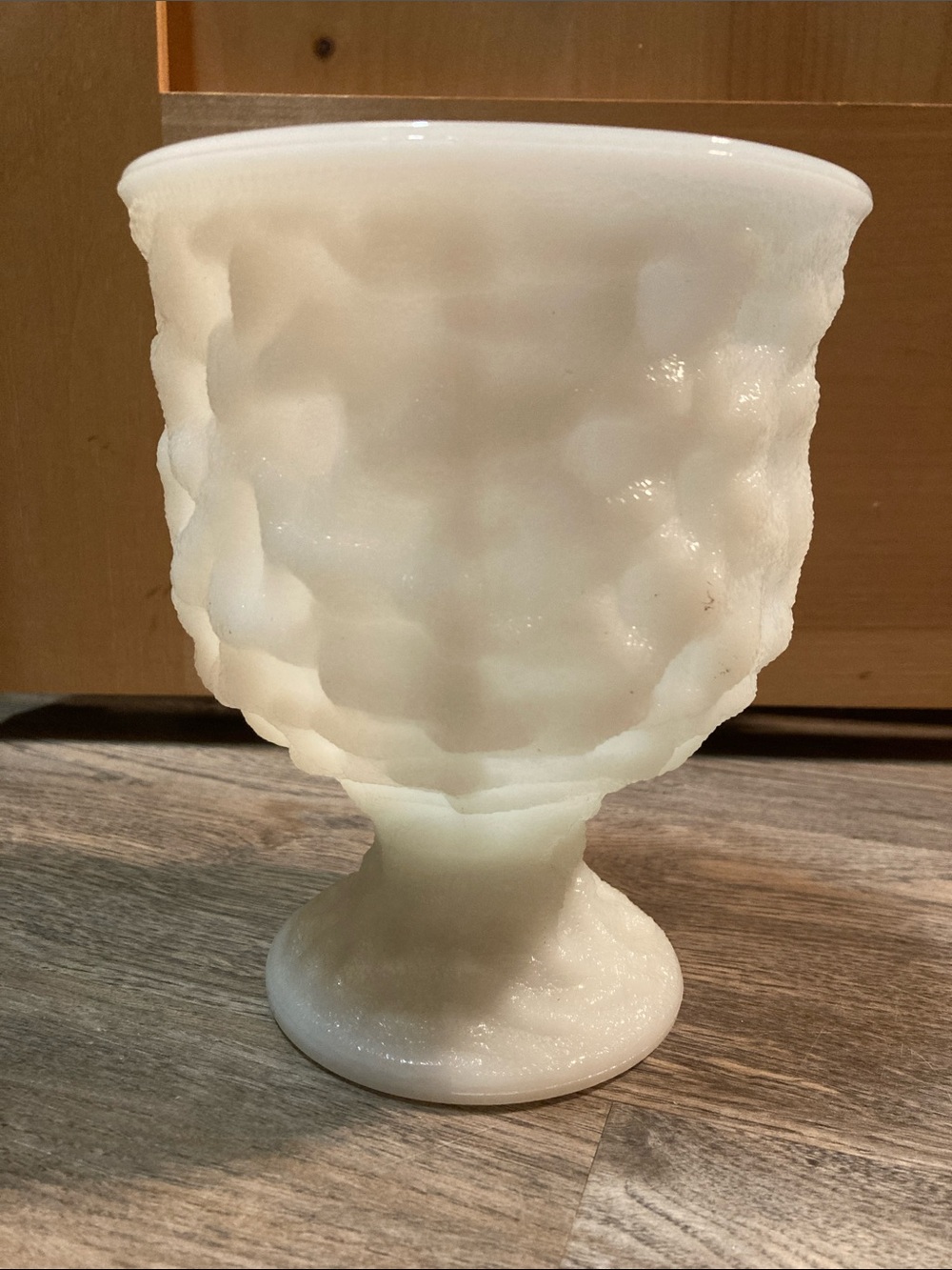 Vintage E. O. Brody Milk Glass Pedestal Planter/Footed Vase